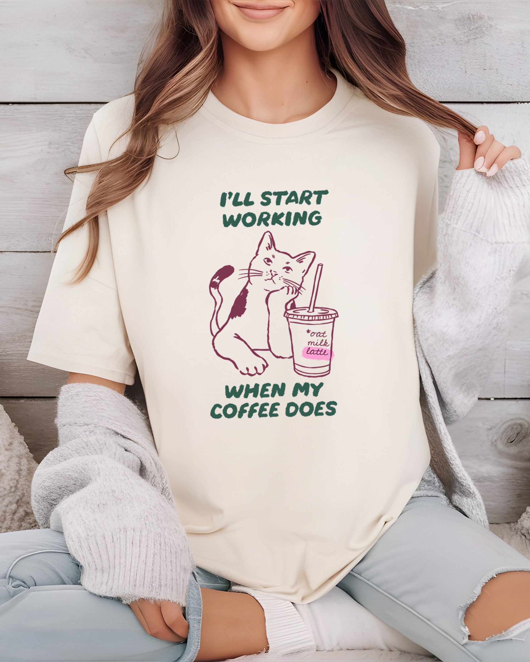 Coffee Cat DTF Gang Sheet, Funny Cat&Coffee Lovers Heat transfers