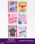 4th of July DTF Gang Sheet, 23x45 in. USA Heat transfers