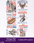 4th of July DTF Gang Sheet, 23x40 in. Vintage USA Heat transfers