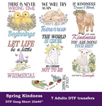 Spring Kindness DTF Gang Sheet, 23x40 in. Motivational Heat transfers