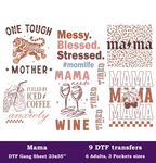 Mama DTF Gang Sheet, 23x35 in. Mother's Day Heat transfers