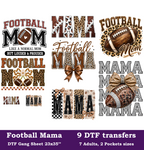 Football Mama DTF Gang Sheet, 23x35 in. Heat transfers
