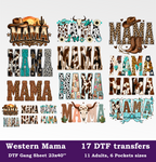 Western Mama DTF Gang Sheet, 23x40 in.  Western Mama Heat transfers