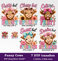 Funny Cow DTF Gang Sheet, 23x30 in. Highland Cow Heat transfers