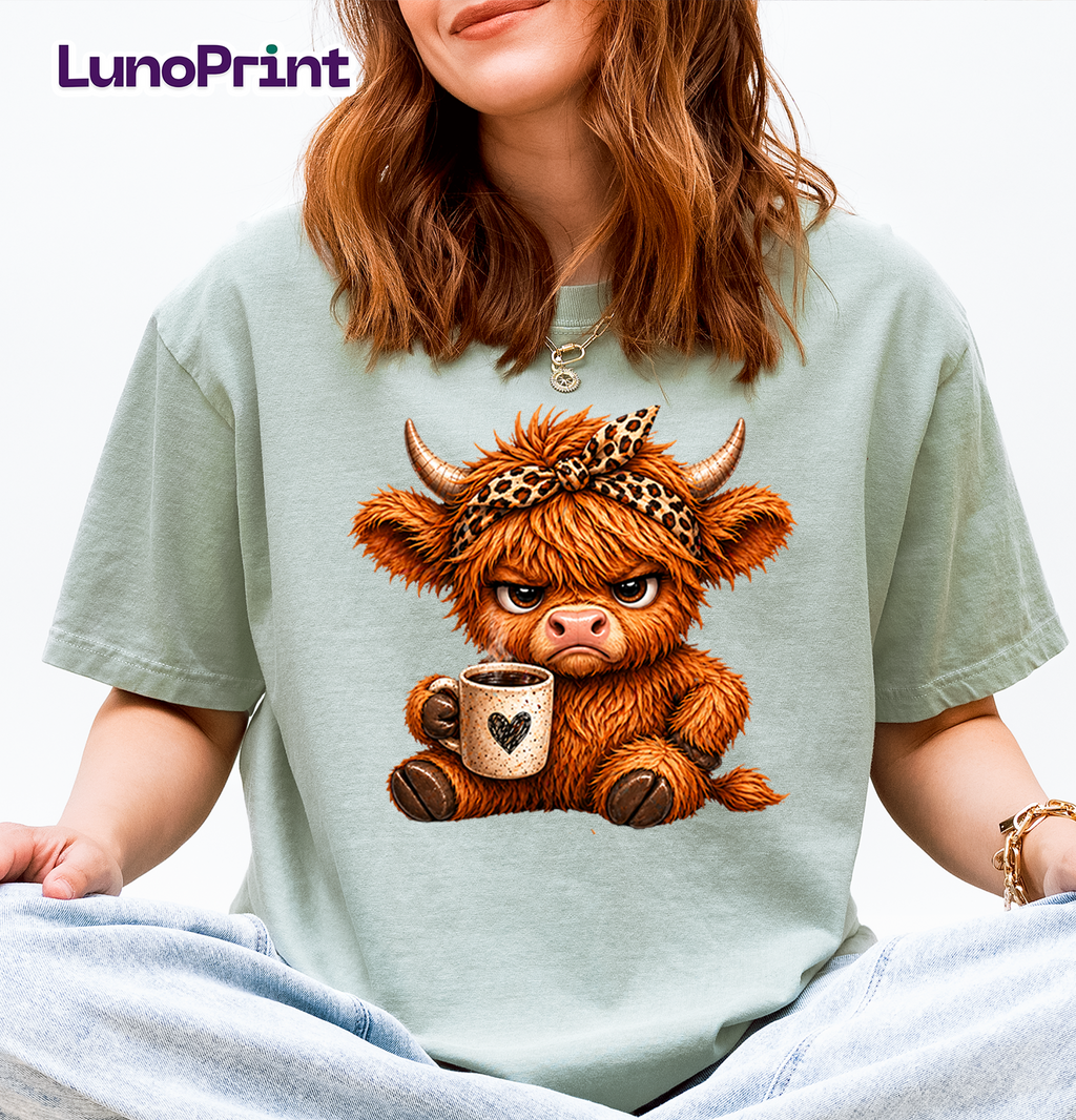 Coffee Cows DTF Gang Sheet, 23x50 in. Heat transfers