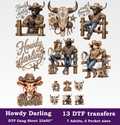 Howdy Darling DTF Gang Sheet, 23x50 in. Western Heat transfers