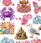Summer DTF Gang Sheet for Kids, 23x30 in. Cute Heat transfers