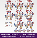 American Chicka Boom Boom DTF Gang Sheet, 23x50 in. 4th of July Heat transfers