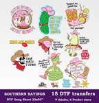 SOUTHERN SASSY DTF Gang Sheet, 23x50 in. Funny Heat transfers