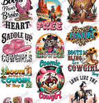 COWGIRL DTF Gang Sheet, 23x60 in. Western Heat transfers