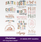 Christian DTF Gang Sheet, 23x60 in. Ready to Press Heat transfers