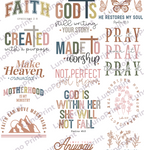 Christian DTF Gang Sheet, 23x60 in. Ready to Press Heat transfers