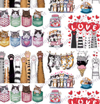Cats Lover DTF Gang Sheet, 23x32 in. Ready to Press Heat transfers