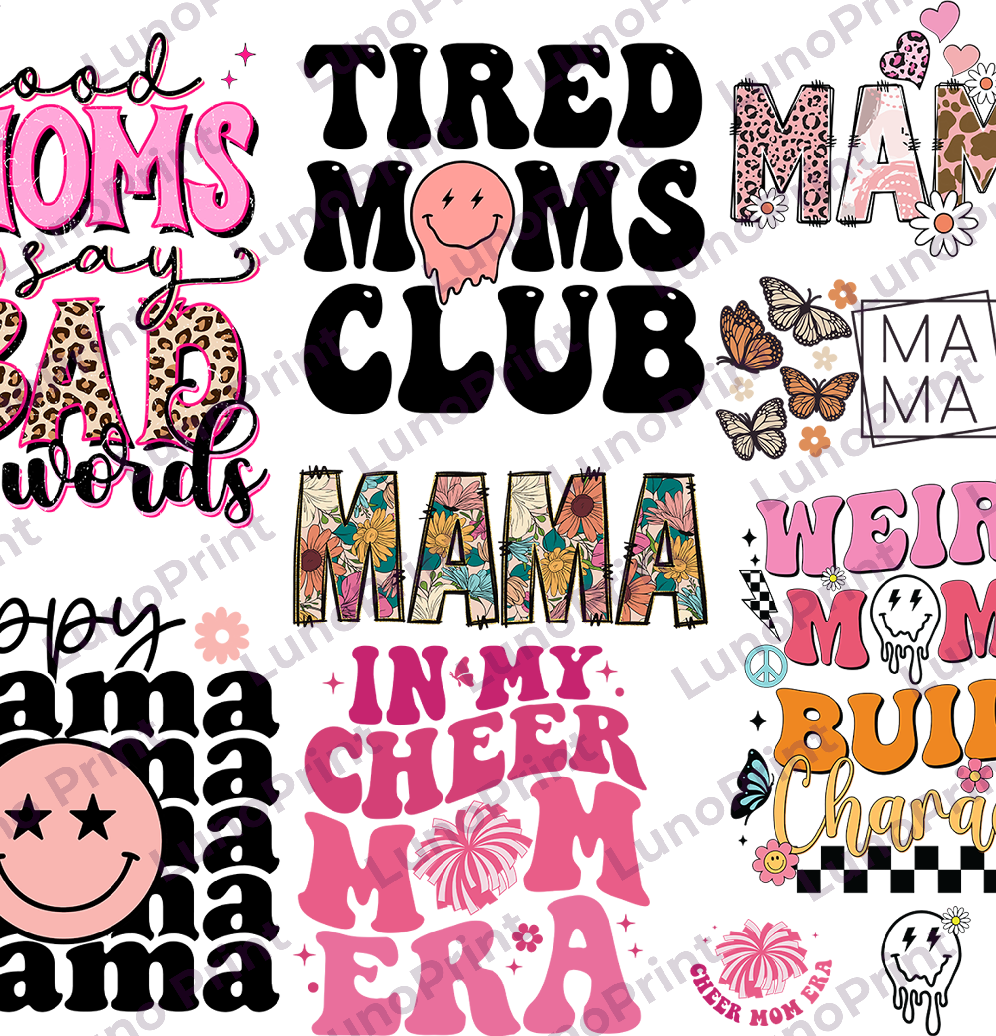 Mama DTF Gang Sheet, 23x40 in. Ready-to-press Heat transfers