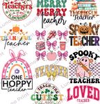 Teacher DTF Gang Sheet, 23x60 in. Ready to Press Heat transfers