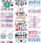 Nurse DTF Gang Sheet, 23x60 in. Ready to Press Heat transfers
