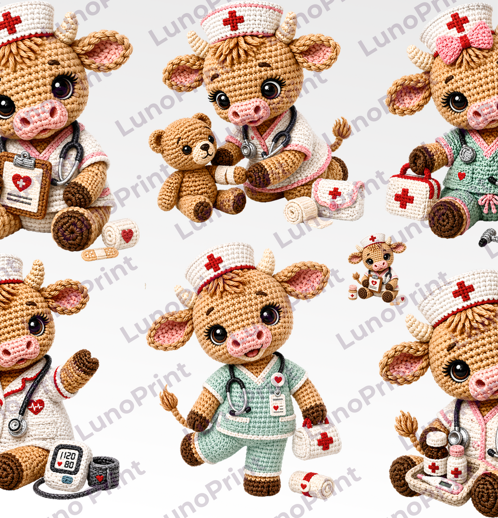 Nurse DTF Gang Sheet, 23x36 in. Ready to Press Heat transfers