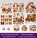 Yarn & Patchwork Fall DTF Gang Sheet, 23x40 in. Ready-to-press Heat transfers