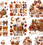 Yarn & Patchwork Fall DTF Gang Sheet, 23x40 in. Ready-to-press Heat transfers