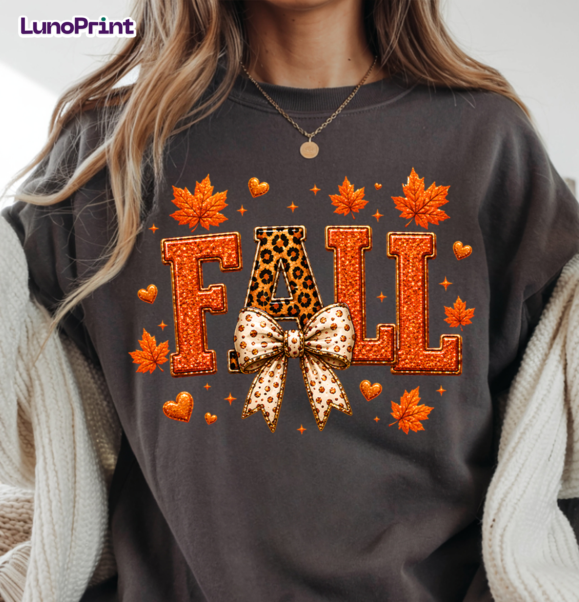 Leopard Fall DTF Gang Sheet, 23x30 in. Cute Ready to Press Heat transfers