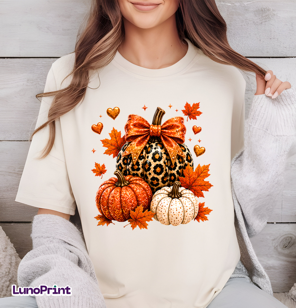 Leopard Fall DTF Gang Sheet, 23x30 in. Cute Ready to Press Heat transfers