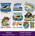 Fishing DTF Gang Sheet, 23x40 in. Ready-to-press Heat transfers