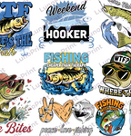Fishing DTF Gang Sheet, 23x40 in. Ready-to-press Heat transfers