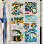 Fishing Dad, Grandpa, Kids DTF Gang Sheet, 23x35 in. Ready to Press Heat transfers