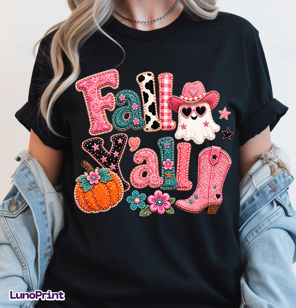 Pink Western Fall DTF Gang Sheet for Adults/Kids, 23x50/23x30 in. Cute Heat transfers
