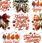 Faux Yarn Touchdown Season DTF Gang Sheet, 23x40 in. Game Day Ready-to-press Heat transfers