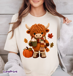 Fall Cows DTF Gang Sheet, 23x40 in. Faux Crochet Ready-to-press Heat transfers
