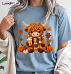 Fall Cows DTF Gang Sheet, 23x40 in. Faux Crochet Ready-to-press Heat transfers