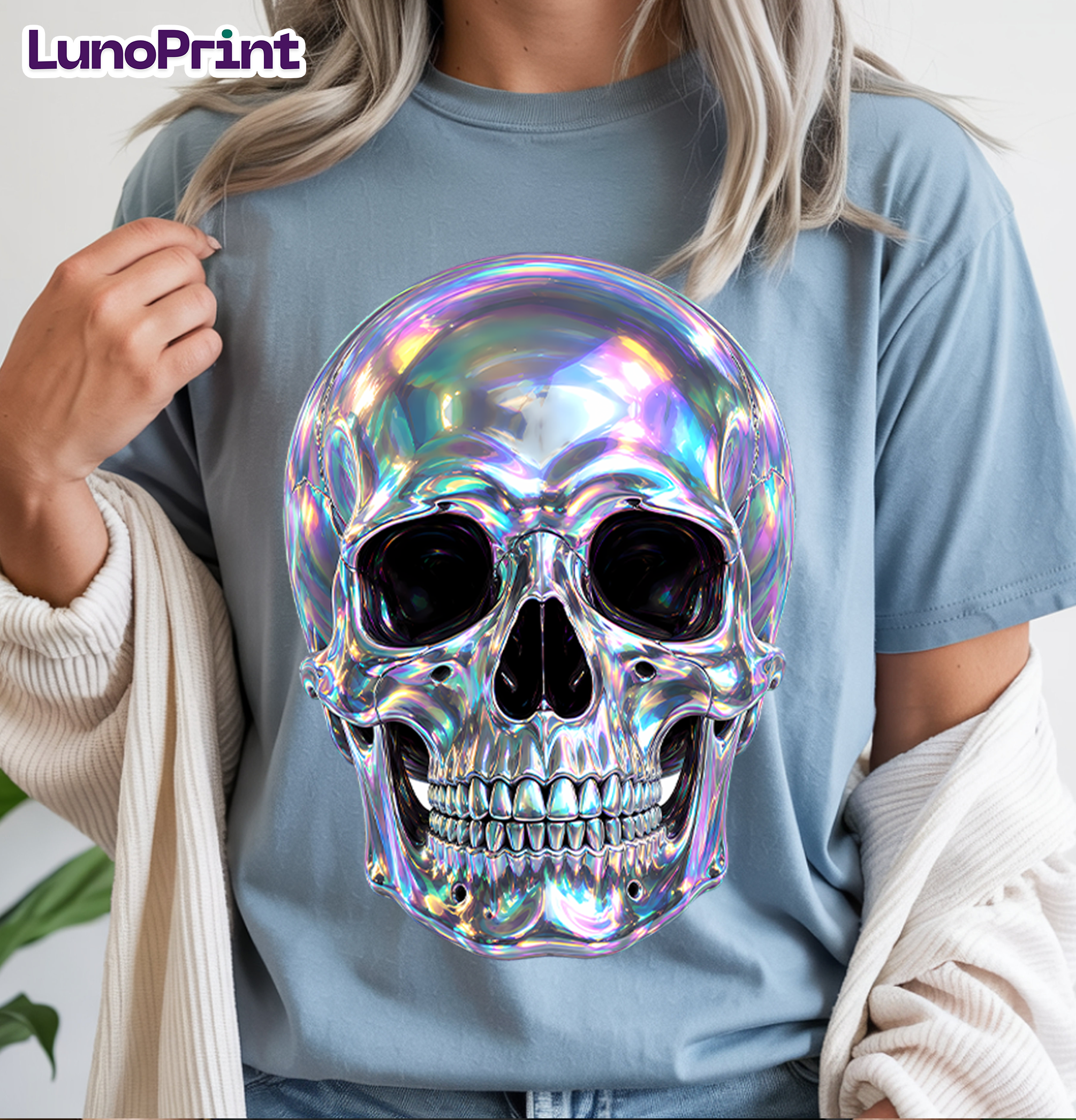 Holographic Halloween DTF Gang Sheet, 23x46.5 in. Realistic Heat transfers