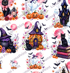 Watercolor Halloween DTF Gang Sheet, 23x50 in. Cute Heat transfers