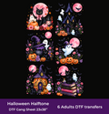 Watercolor Halloween Halftone DTF Gang Sheet, 23x38 in. Ready-to-press Heat transfers