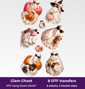 Glam Ghosts  DTF Gang Sheet, 23x40 in. Trendy Ready-to-press Heat transfers