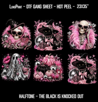 Halftone Glam Halloween DTF Gang Sheet, 23x35 in. Ready to Press Heat transfers