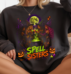 Halftone Spell Sisters DTF Gang Sheet, 23x43 in. Trendy Halloween Doll Ready-to-Press Heat transfers