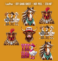 Leopard Western DTF Gang Sheet, 23x47 in. Ready to Press Heat transfers