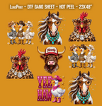 Leopard Western DTF Gang Sheet, 23x47 in. Ready to Press Heat transfers