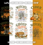HALFTONE Halloween DTF Gang Sheet 23x40 in. Ready-to-press Heat transfers