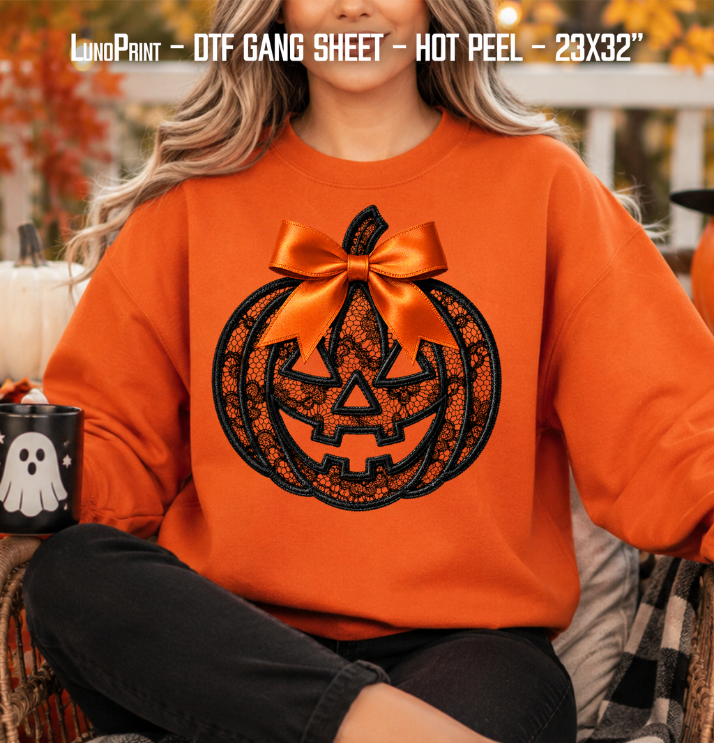 Halloween Lace DTF Gang Sheet 23x32 in. Ready-to-press Heat transfers