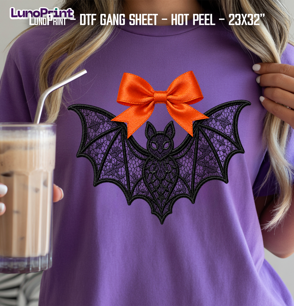 Halloween Lace DTF Gang Sheet 23x32 in. Ready-to-press Heat transfers