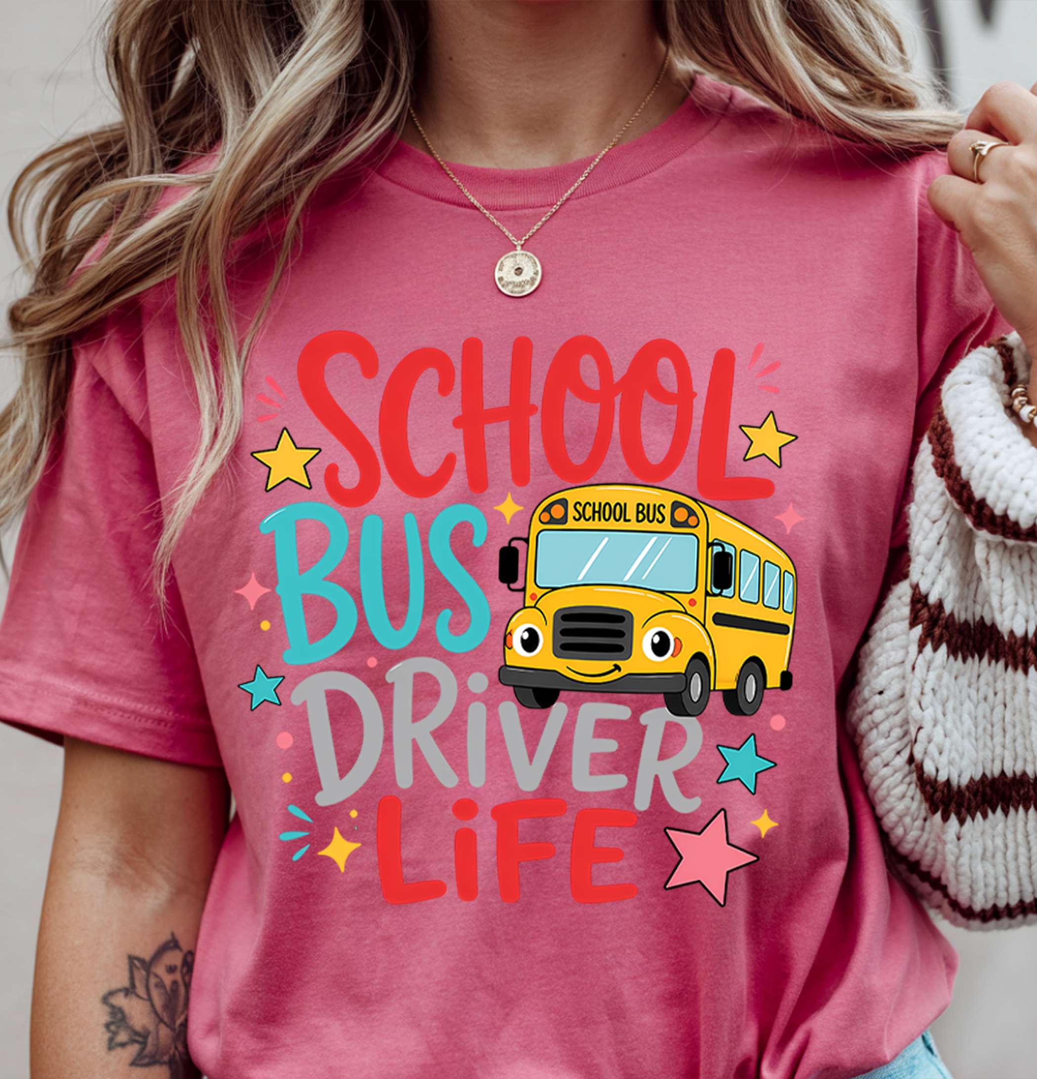 School Bus Driver DTF Gang Sheet 23x37 in. Ready-to-press Heat transfers