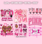 Breast Cancer Awareness DTF Gang Sheet, 23x35 in. Ready to Press Heat transfers