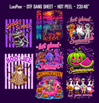 Summerween DTF Gang Sheet, 23x46 in. Ready to Press Heat transfers