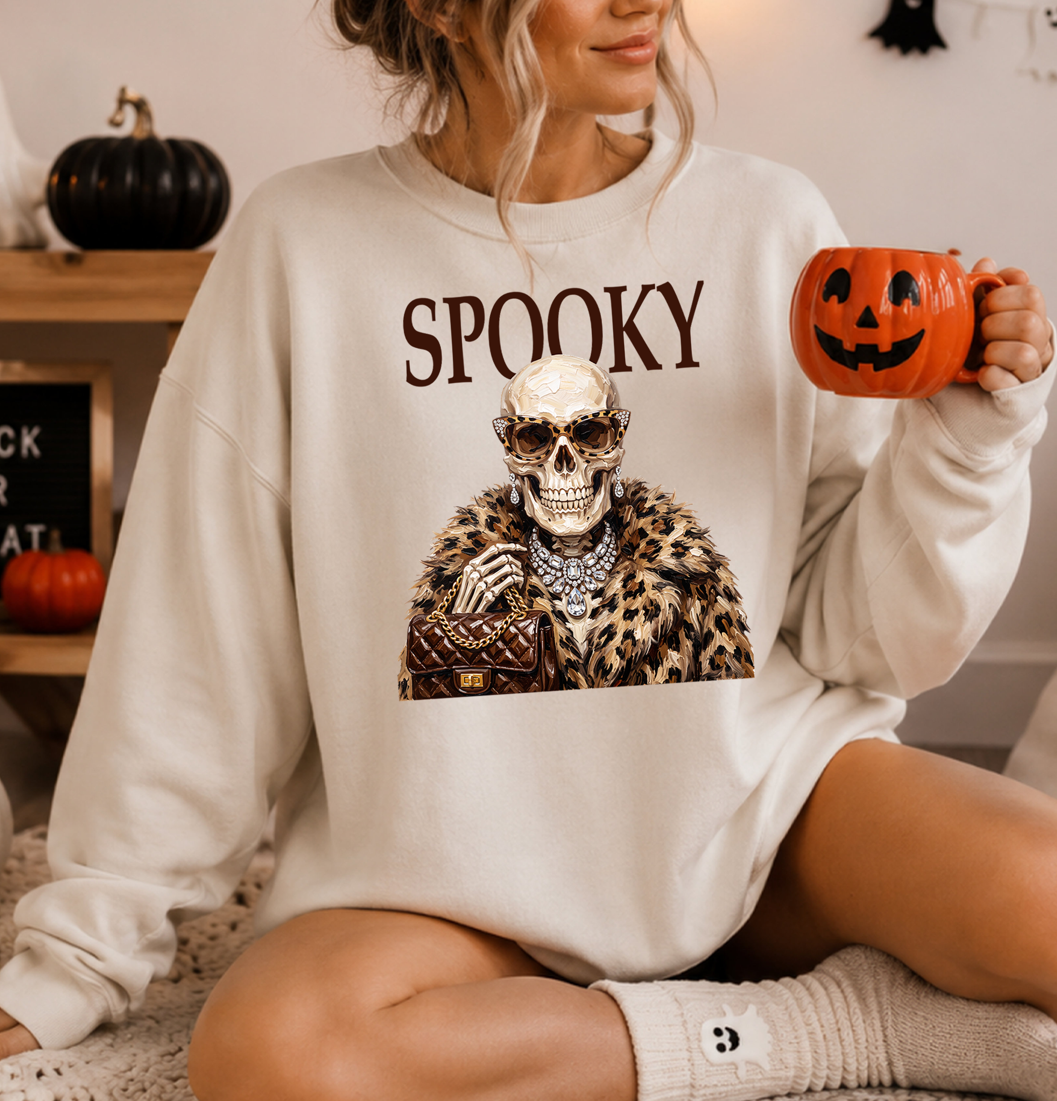 Spooky Skeleton DTF Gang Sheet 23x38 in. Halloween Ready-to-press Heat transfers