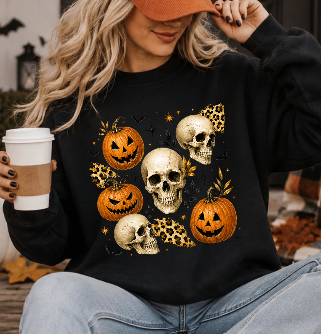 Coffee Skeleton DTF Gang Sheet 23x35 in. Halloween Ready-to-press Heat transfers