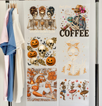 Coffee Skeleton DTF Gang Sheet 23x35 in. Halloween Ready-to-press Heat transfers