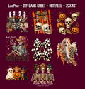 Spooky Skeleton DTF Gang Sheet, 23x46 in. Halloween Ready to Press Heat transfers